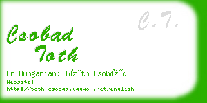 csobad toth business card